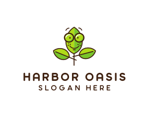 Cute Nerd Plant logo design