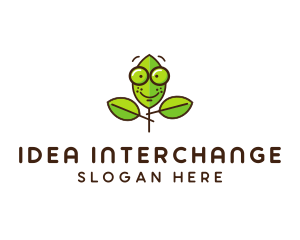 Cute Nerd Plant logo design