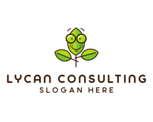 Cute Nerd Plant logo design