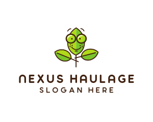 Cute Nerd Plant logo design