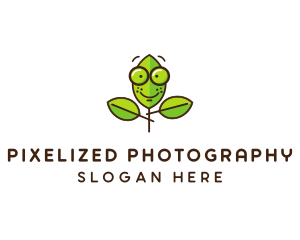 Cute Nerd Plant logo design