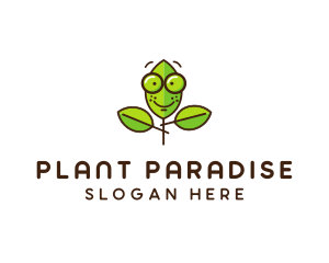 Cute Nerd Plant logo design