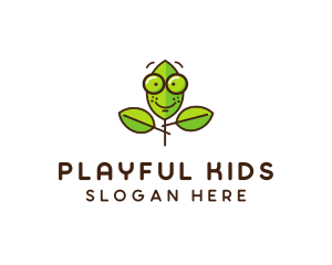 Cute Nerd Plant logo design