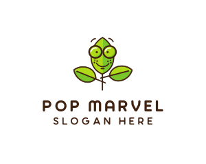 Cute Nerd Plant logo design