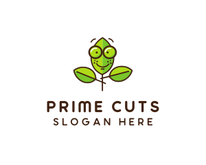 Cute Nerd Plant logo design