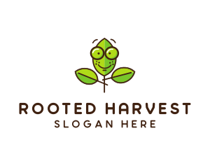 Cute Nerd Plant logo design