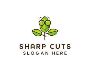 Cute Nerd Plant logo design