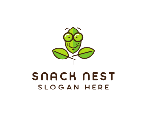 Cute Nerd Plant logo design