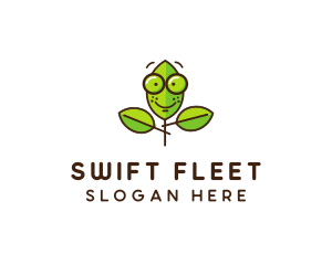 Cute Nerd Plant logo design