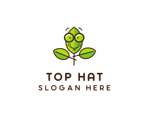 Cute Nerd Plant logo design