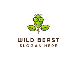 Cute Nerd Plant logo design