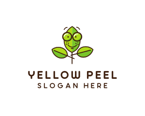 Cute Nerd Plant logo design