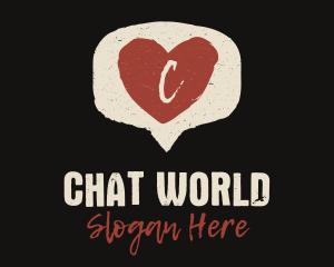 Rustic Heart Chat logo design