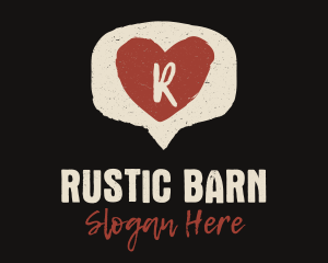 Rustic Heart Chat logo design