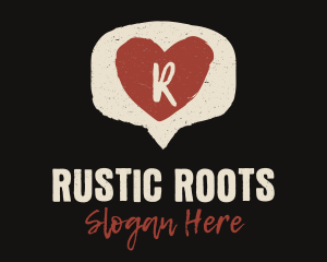 Rustic Heart Chat logo design