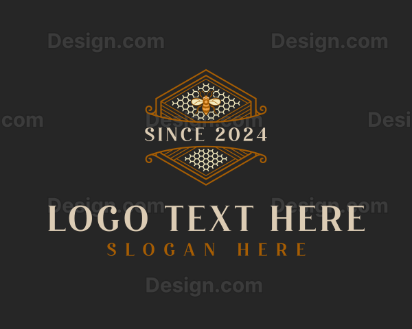 Bee Honeycomb Hexagon Logo