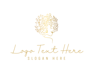 Gold Wellness Flower Woman logo