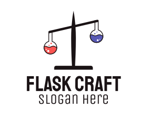 Laboratory Flask Scale logo design