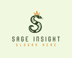 Crown Snake Letter S logo design