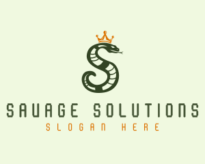 Crown Snake Letter S logo design