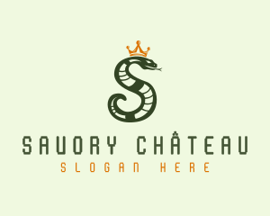 Crown Snake Letter S logo design