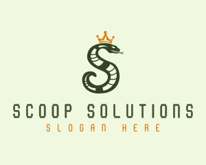 Crown Snake Letter S logo design