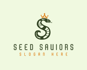 Crown Snake Letter S logo design