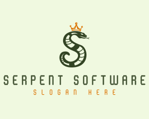 Crown Snake Letter S logo design