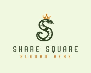 Crown Snake Letter S logo design