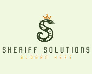 Crown Snake Letter S logo design