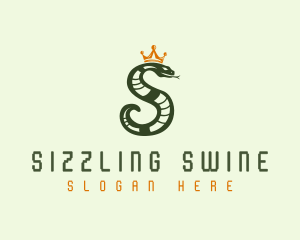 Crown Snake Letter S logo design