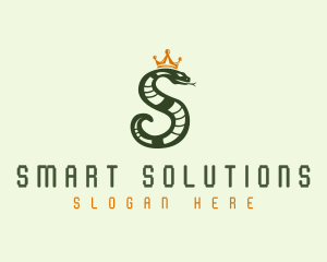 Crown Snake Letter S logo design