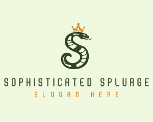 Crown Snake Letter S logo design