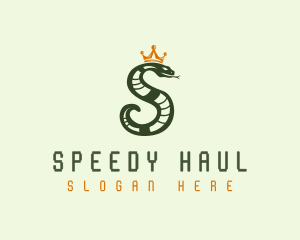 Crown Snake Letter S logo design