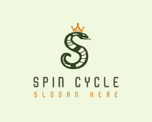 Crown Snake Letter S logo design