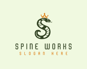 Crown Snake Letter S logo design