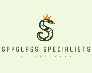 Crown Snake Letter S logo design