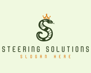 Crown Snake Letter S logo design