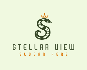 Crown Snake Letter S logo design