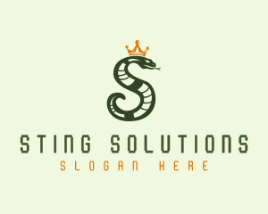 Crown Snake Letter S logo design