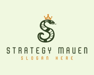 Crown Snake Letter S logo design