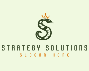 Crown Snake Letter S logo design