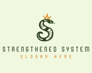 Crown Snake Letter S logo design