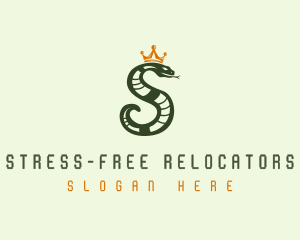 Crown Snake Letter S logo design