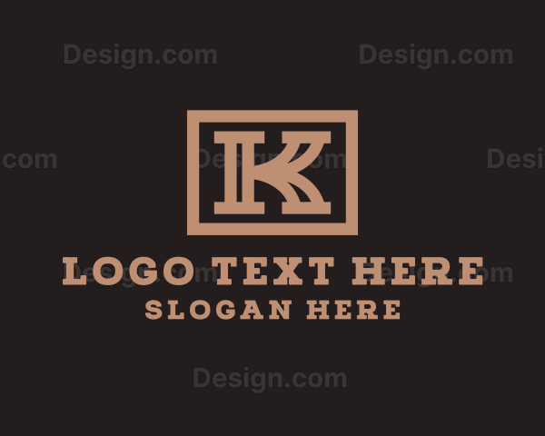 Western Typography Letter K Logo