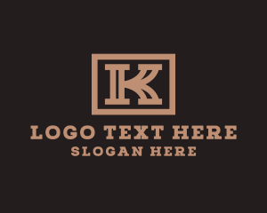 Western Typography Letter K logo