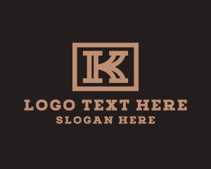 Western Typography Letter K Logo