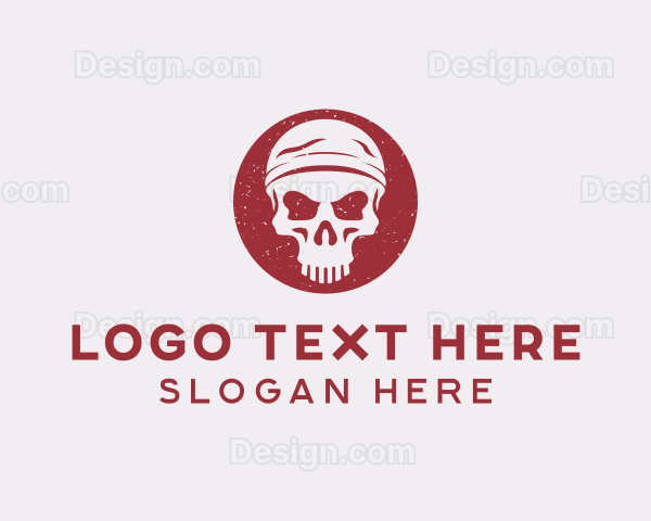 Skull Bandana Tattoo Logo