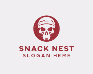 Skull Bandana Tattoo logo design