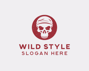 Skull Bandana Tattoo logo design